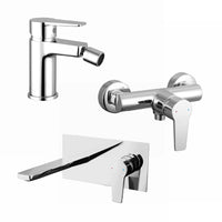 Set miscelatori: lavabo ad incasso bidet senza scarico ed esterno doccia cromato | Jane