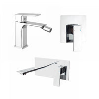 Set miscelatori: lavabo ad incasso bidet senza scarico e incasso doccia monocomando cromato | Ingrid