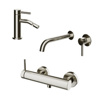 Set miscelatori: lavabo ad incasso bidet senza scarico ed esterno doccia nickel spazzolato | Bette
