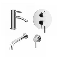 Set miscelatori: lavabo ad incasso bidet senza scarico e incasso doccia c/deviatore cromato | Bette