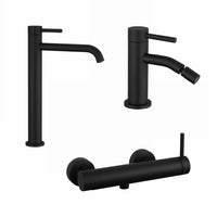 Set miscelatori: lavabo alto bidet senza scarico ed esterno doccia nero opaco | Bette