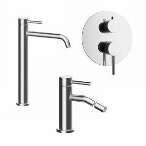 Set miscelatori: lavabo alto bidet senza scarico e incasso doccia c/deviatore cromato | Bette