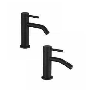 Coppia miscelatori lavabo bidet senza scarico slim nero opaco | Bette