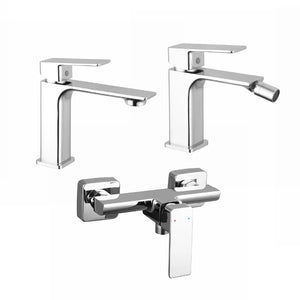 Set miscelatori: lavabo bidet senza scarico ed esterno doccia cromato | Ingrid