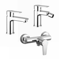Set miscelatori: lavabo bidet senza scarico ed esterno doccia cromato | Jane