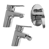 Set miscelatore lavabo, bidet ed incasso doccia con deviatore in ottone cromato | Judy