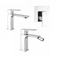 Set miscelatori: lavabo bidet senza scarico e incasso doccia monocomando cromato | Ingrid