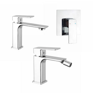 Set miscelatori: lavabo bidet senza scarico e incasso doccia monocomando cromato | Ingrid
