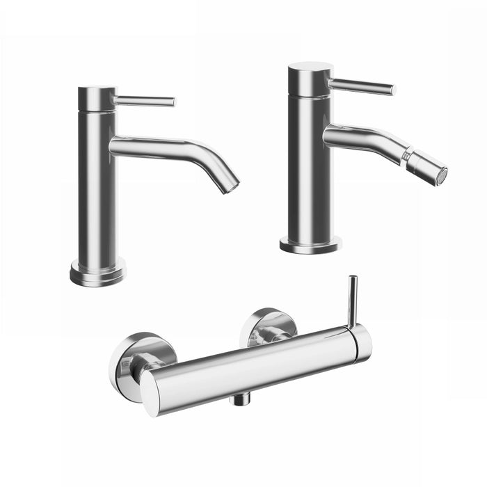 Set miscelatori: lavabo bidet senza scarico ed esterno doccia cromato | Bette
