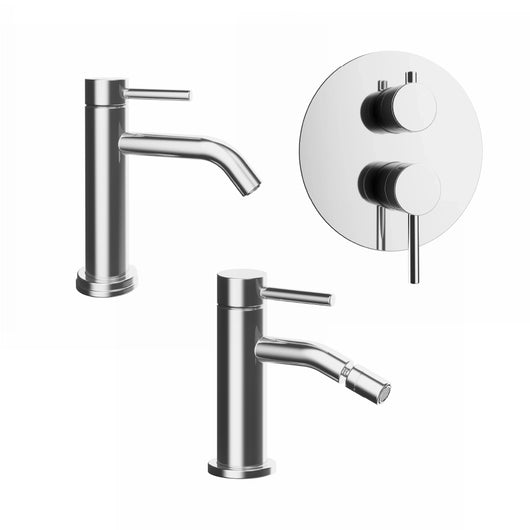 Set miscelatori: lavabo bidet senza scarico e incasso doccia c/deviatore cromato | Bette