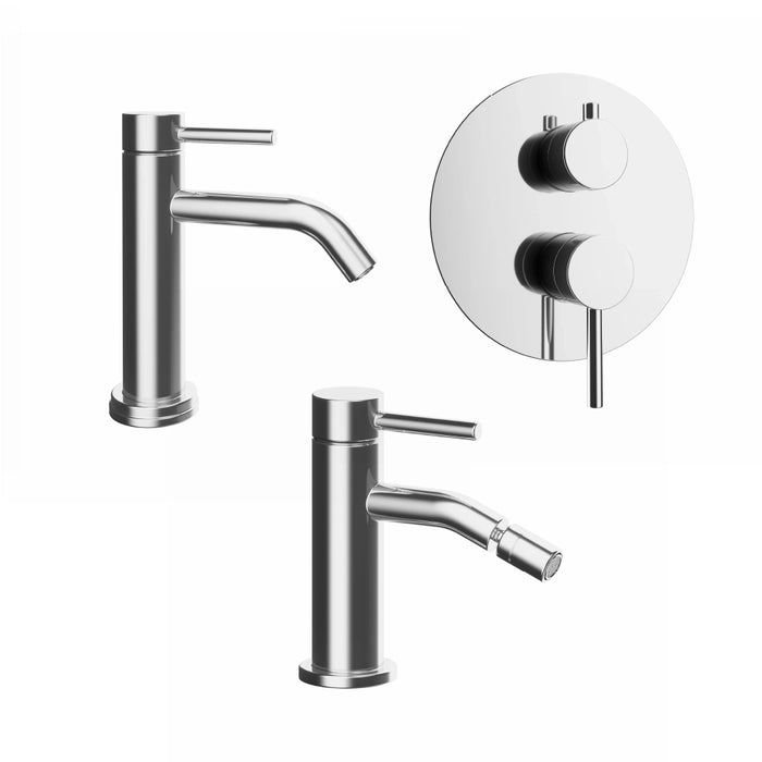 Set miscelatori: lavabo bidet senza scarico e incasso doccia c/deviatore cromato | Bette