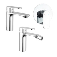 Set miscelatori: lavabo bidet senza scarico e incasso doccia monocomando cromato | Kerry