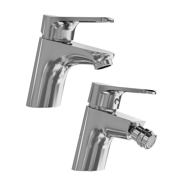 Set miscelatore lavabo e bidet senza scarico cromato | Judy