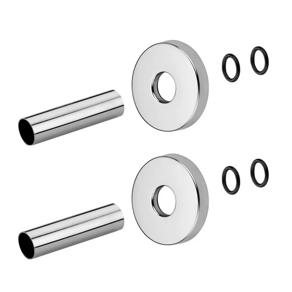 Set copritubo per termoarredo universale in ottone con finitura cromo