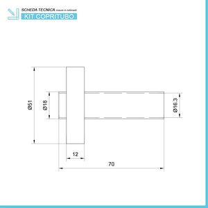 Set copritubo per termoarredo universale in ottone con finitura cromo