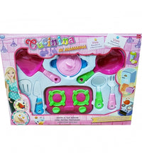 Set Cucinina Cucina Di Mamma Fornello Pentole Padelle Stoviglie Utensili Posate         