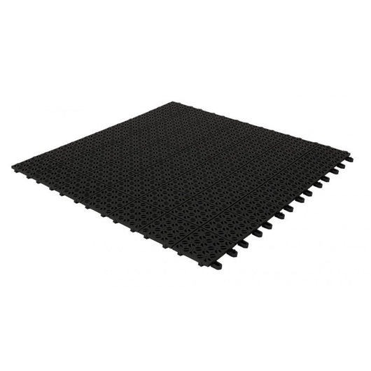 Set da 10 Piastrelle in Plastica Flessibili Drenanti 55,5 x 55,5 cm da Esterno Giardino 3,08 m2 colore: Nero