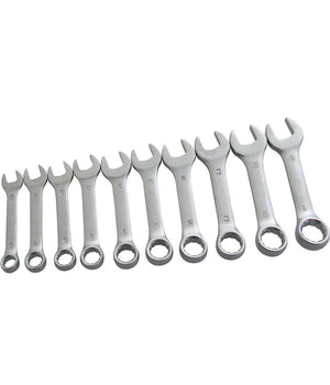 Set Da 10 Pz Chiavi Inglese Combinate Fisse E Stella Corte 10 A 19mm In Acciaio         