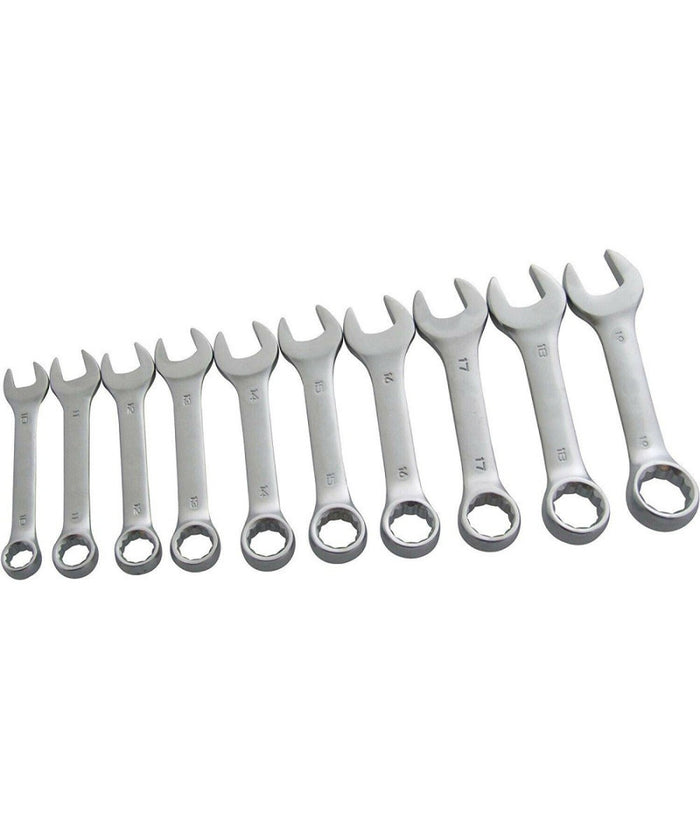 Set Da 10 Pz Chiavi Inglese Combinate Fisse E Stella Corte 10 A 19mm In Acciaio         