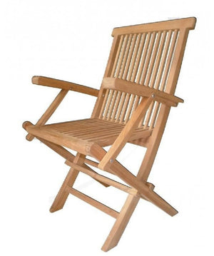 set da 2 Sedia pieghevole legno Teak con braccioli PREDA
