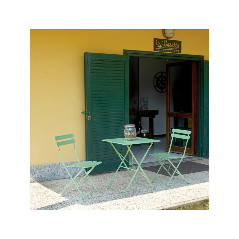 Set Di 2 Sedie Bistro' In Ferro Verde Moia