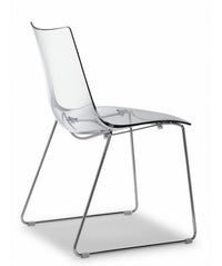 Set da 2 sedie Zebra antishock a slitta policarbonato Made in Italy SCAB DESIGN - Trasparente 100