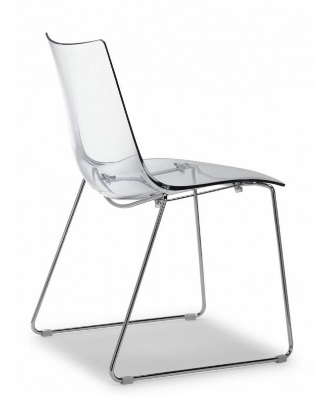 Set da 2 sedie Zebra antishock a slitta policarbonato Made in Italy SCAB DESIGN - Trasparente 100