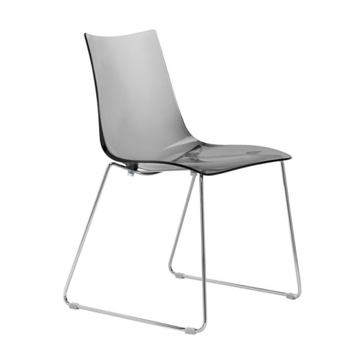 Set da 2 sedie Zebra antishock a slitta policarbonato Made in Italy SCAB DESIGN - trasparente fume' 183