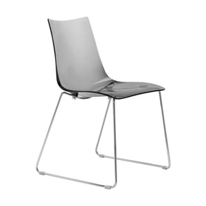 Set da 2 sedie Zebra antishock a slitta policarbonato Made in Italy SCAB DESIGN - trasparente fume' 183