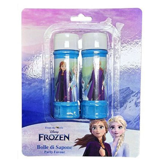 Trade Shop - Set Da 2pz Flacone Bolle Di Sapone Stampa Frozen 60 Ml Blister Per Gioco Bambini 209814 -