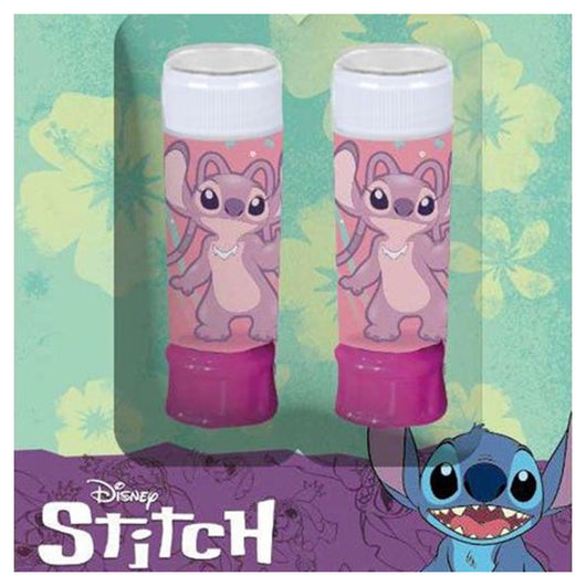 Trade Shop - Set Da 2pz Flacone Bolle Di Sapone Stitch Girl 60ml Blister Per Gioco Bambini 209838 -