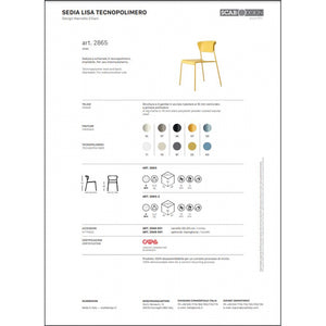 SET DA 4 SEDIA LISA TECNOPOLIMERO MADE IN ITALY SCAB DESIGN - Senape 22
