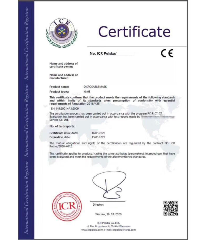 Set Da 50 Mascherina Protezione Sicurezza Semplice Antipolvere Maschera Ffp2         