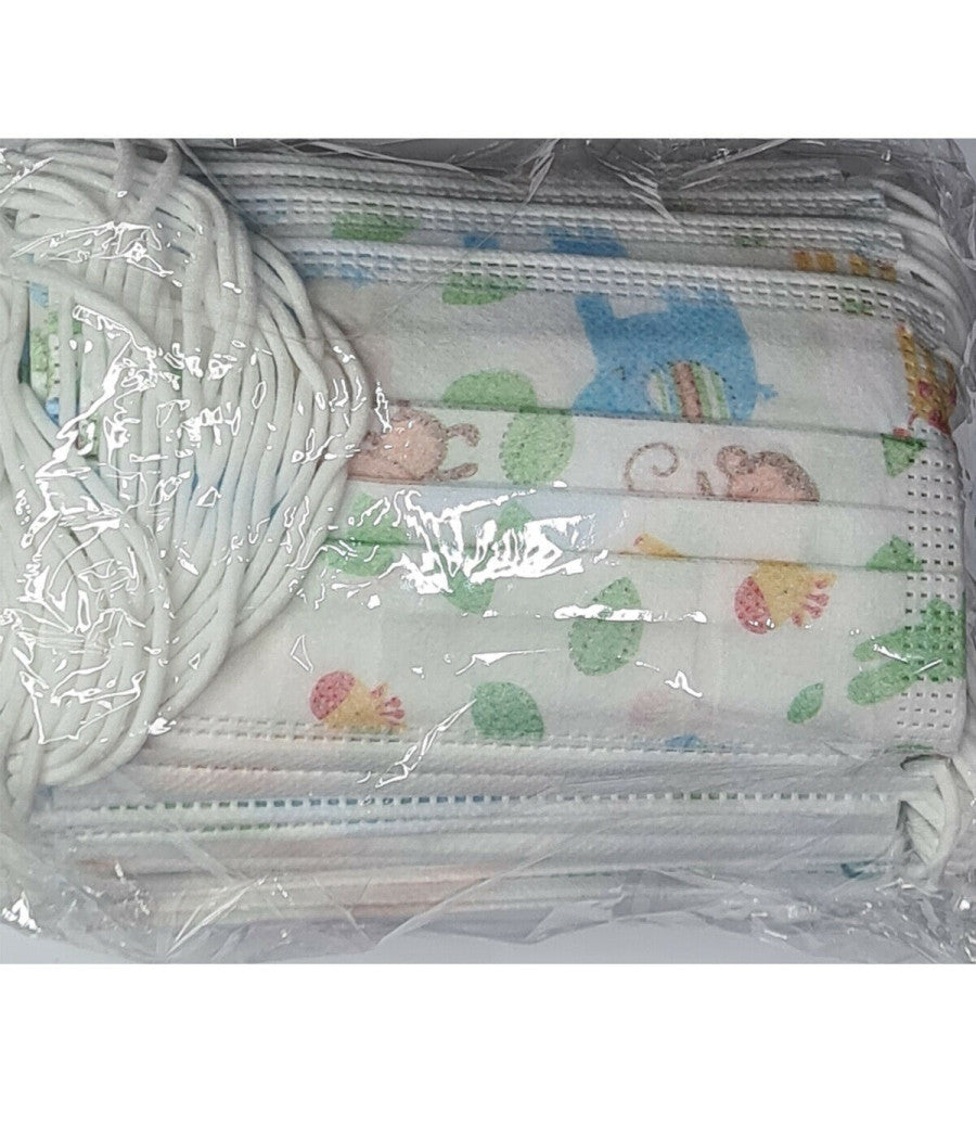 Set Da 50 Mascherine Tnt Protettive Viso Chirurgiche Monouso Mascherina Bambini         