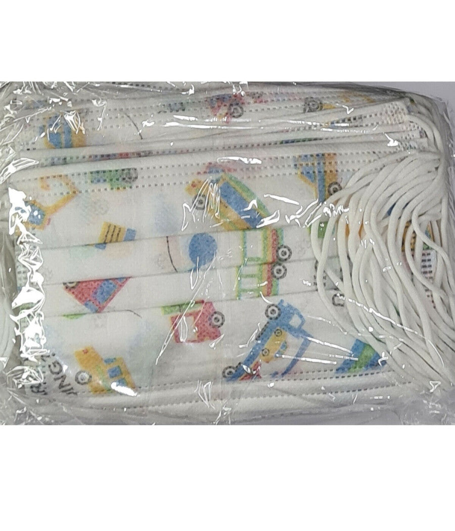 Set Da 50 Mascherine Tnt Protettive Viso Chirurgiche Monouso Mascherina Bambini         