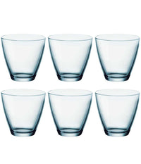 Set Da 6 Pezzi Bicchieri In Vetro Bicchiere Per Acqua Vino Bibite Blu 26 Cl         