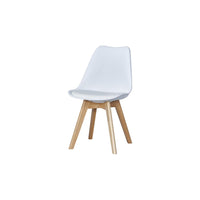 SET DA 6 SEDIA NEW LELIA PP+CUSCINO PU GAMBE LEGNO BIANCO