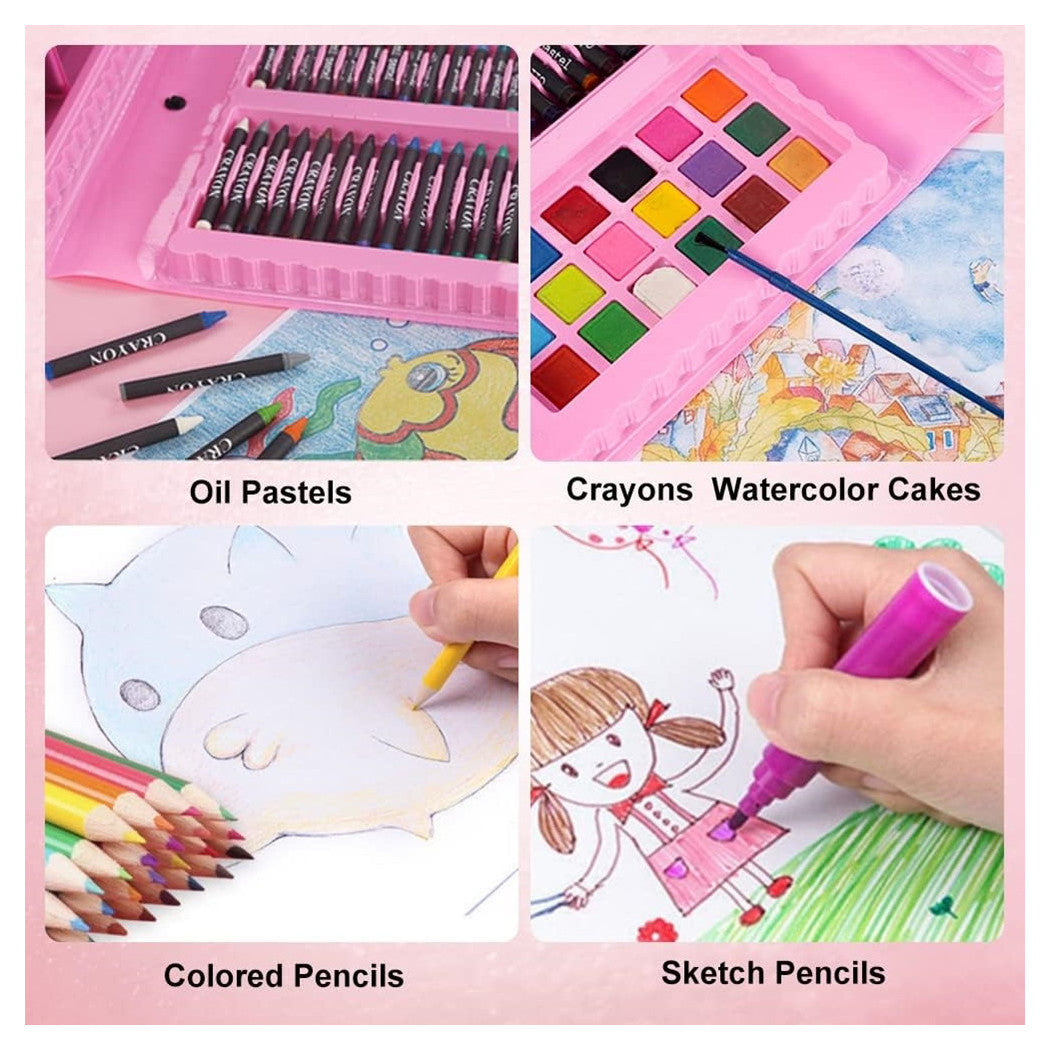 Trade Shop - Set Da Colorare Da 208 Pz Astuccio Per Pittura Scatola Di Colori Regalo Per Bambini -