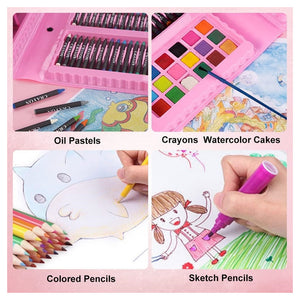 Trade Shop - Set Da Colorare Da 208 Pz Astuccio Per Pittura Scatola Di Colori Regalo Per Bambini -