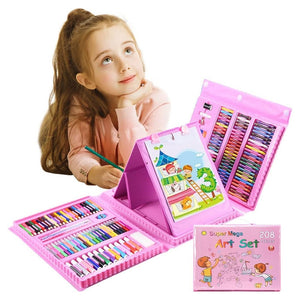 Trade Shop - Set Da Colorare Da 208 Pz Astuccio Per Pittura Scatola Di Colori Regalo Per Bambini -