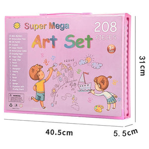 Trade Shop - Set Da Colorare Da 208 Pz Astuccio Per Pittura Scatola Di Colori Regalo Per Bambini -