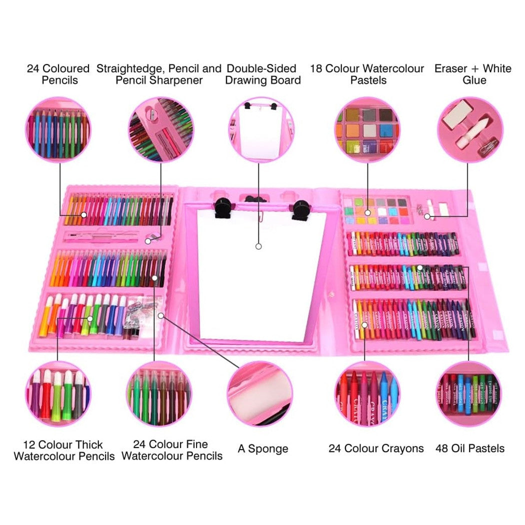 Trade Shop - Set Da Colorare Da 208 Pz Astuccio Per Pittura Scatola Di Colori Regalo Per Bambini -