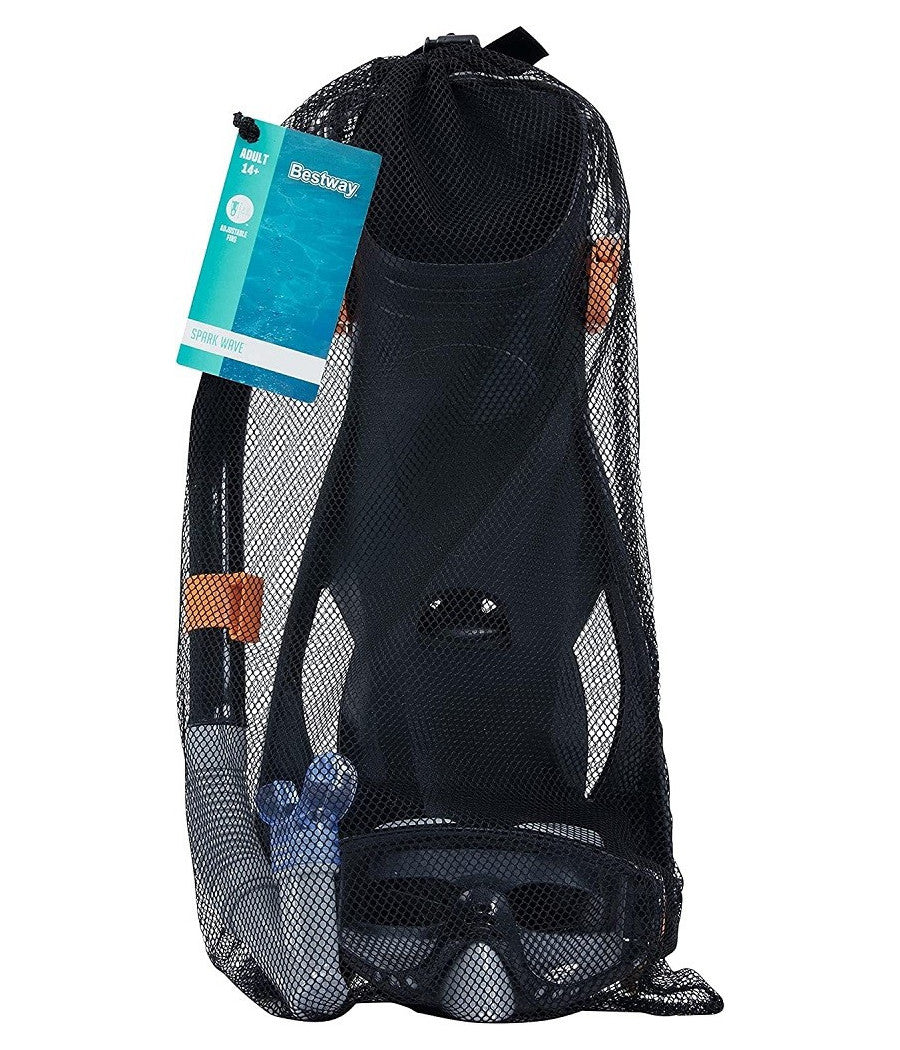 Trade Shop - Set Da Snorkeling Meridian Maschera Boccaglio Pinne 14+ Anni 2 Colori Ass 25020 -