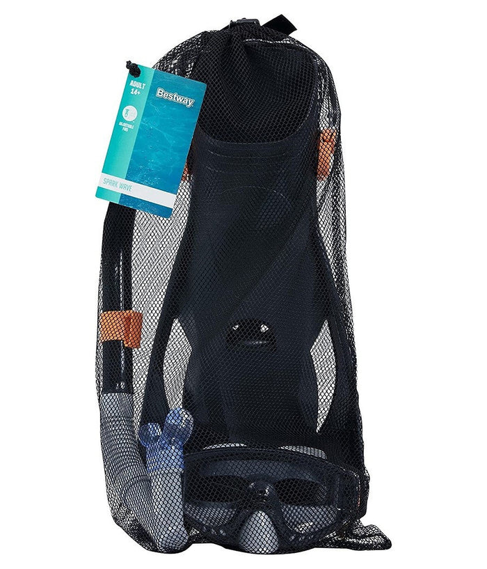 Trade Shop - Set Da Snorkeling Meridian Maschera Boccaglio Pinne 14+ Anni 2 Colori Ass 25020 -