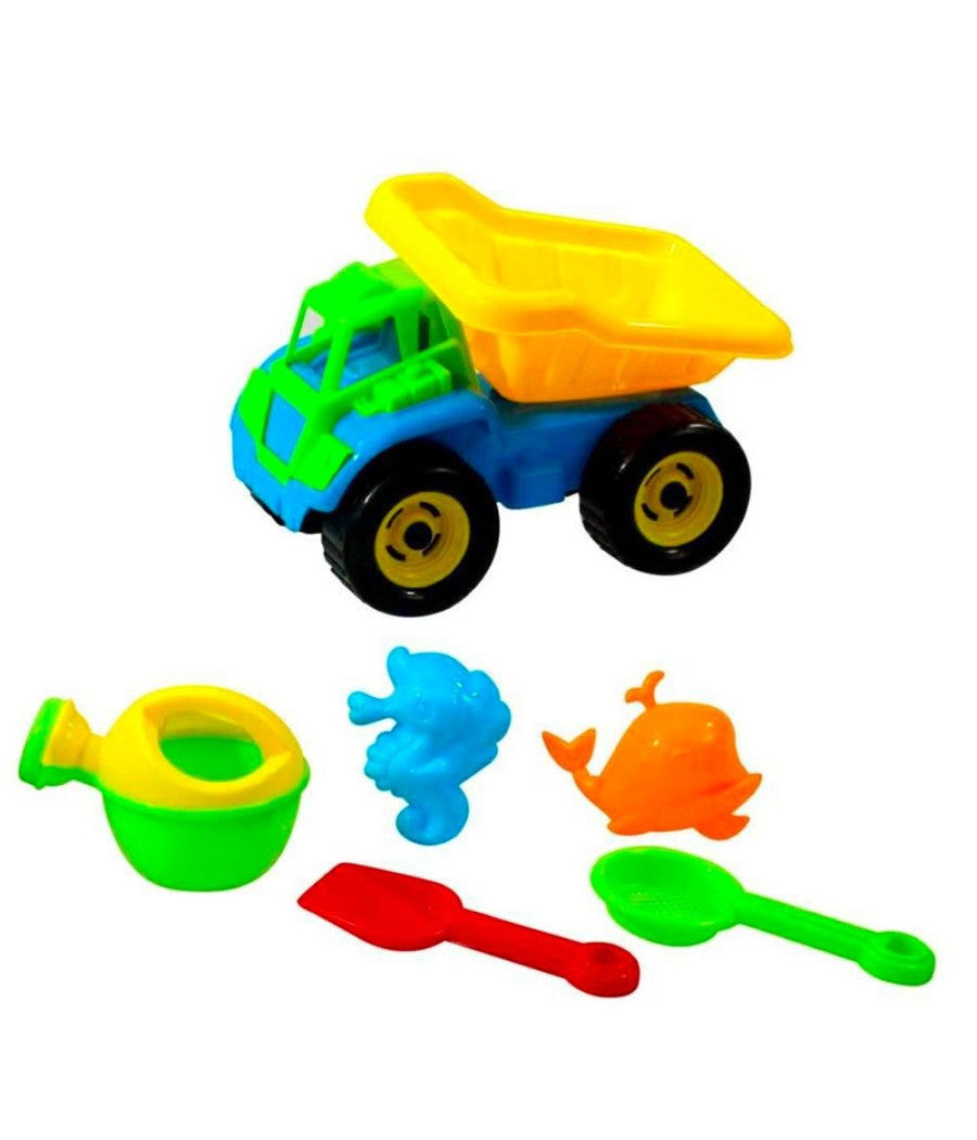 Set Da Spiaggia Camion Colorato Per Il Mare Con 5 Accessori Gioco Bimbi Età  18+         