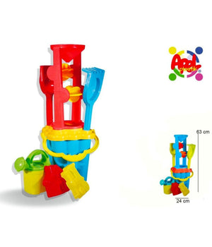 Set Da Spiaggia Con Secchiello Mulino Palette Innaffiatoio Gioco Per Bambini         