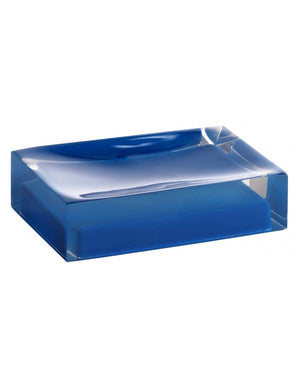 Set di 4 accessori da bagno da appoggio VISTA in resina blu