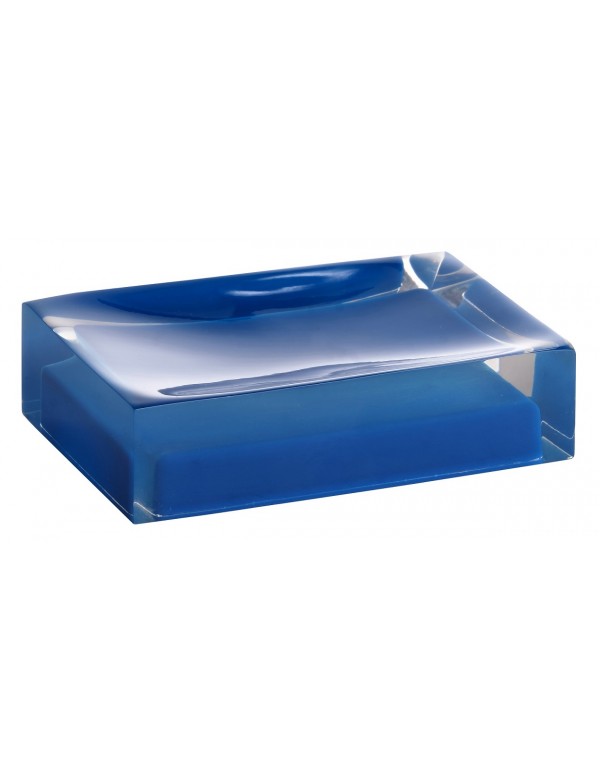 Set di 4 accessori da bagno da appoggio VISTA in resina blu