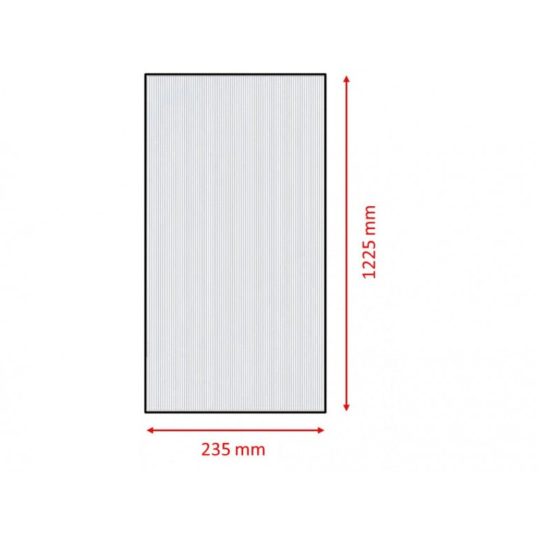 Set di 10 lastre policarbonato alveolare spessore 6 mm 122.5 x 23.5 cm Trasparente