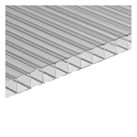 Set di 10 lastre policarbonato alveolare spessore 6 mm dimensione 44 x 98 cm Trasparente